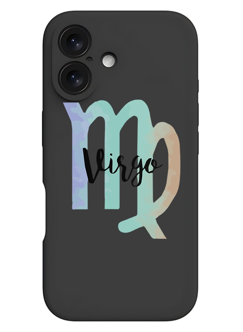 Theodor Protective Slim Fit Case Liquid Silicone Cover with Full Body Protection Anti-Scratch Shockproof Case For Apple iPhone 17 (Black) Virgo-01 - White - Image 1