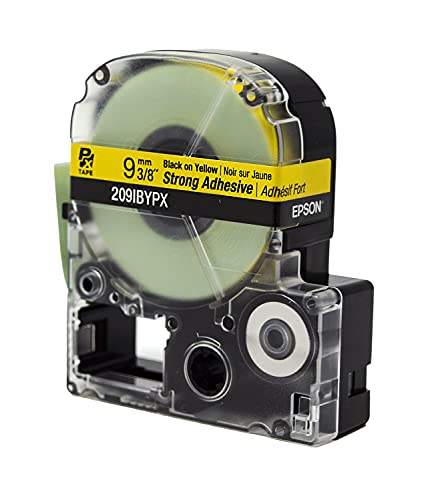 LABELWORKS Epson LABELWORKS 209IBYPX Genuine PET (Polyester) Tape Cartridge - Black on Yellow Label Maker Tape, Strong Adhesive - 3/8" (9MM) Wide, 30' - Image 3