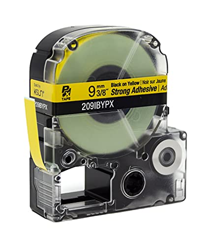 LABELWORKS Epson LABELWORKS 209IBYPX Genuine PET (Polyester) Tape Cartridge - Black on Yellow Label Maker Tape, Strong Adhesive - 3/8" (9MM) Wide, 30' - Image 4