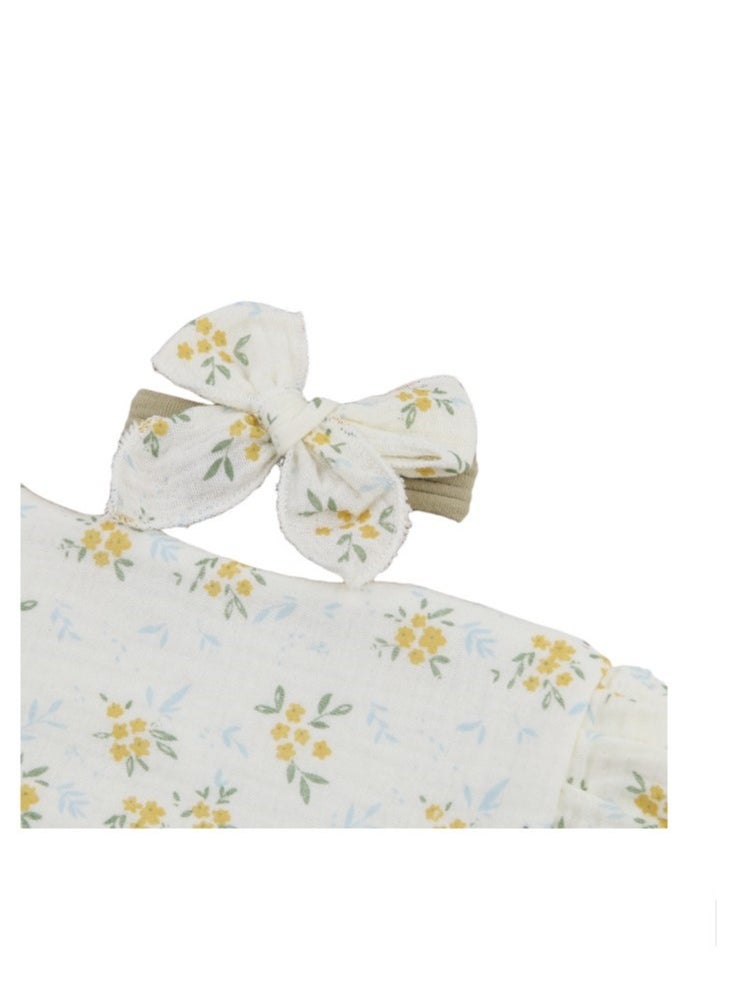 Bambimici - Bambimici -Bella Baby Bib Set for Babies - Floral Printed Light Yellow - Image 1
