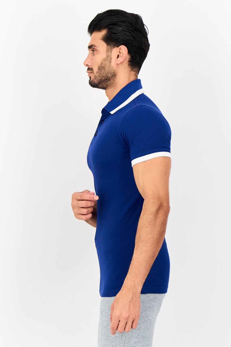 PUMA قميص بولو قصير الأكمام للرجال بتصميم نحيف، أزرق - Image 2