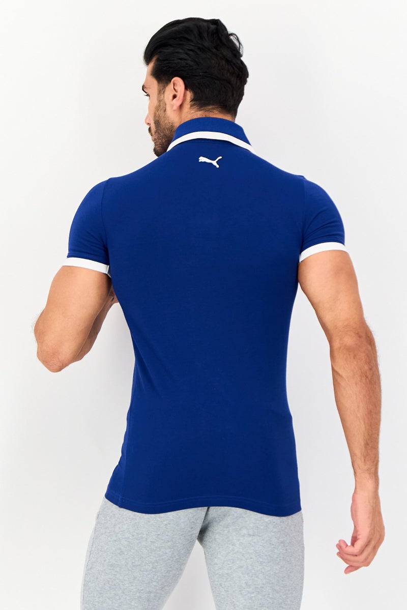 PUMA قميص بولو قصير الأكمام للرجال بتصميم نحيف، أزرق - Image 3