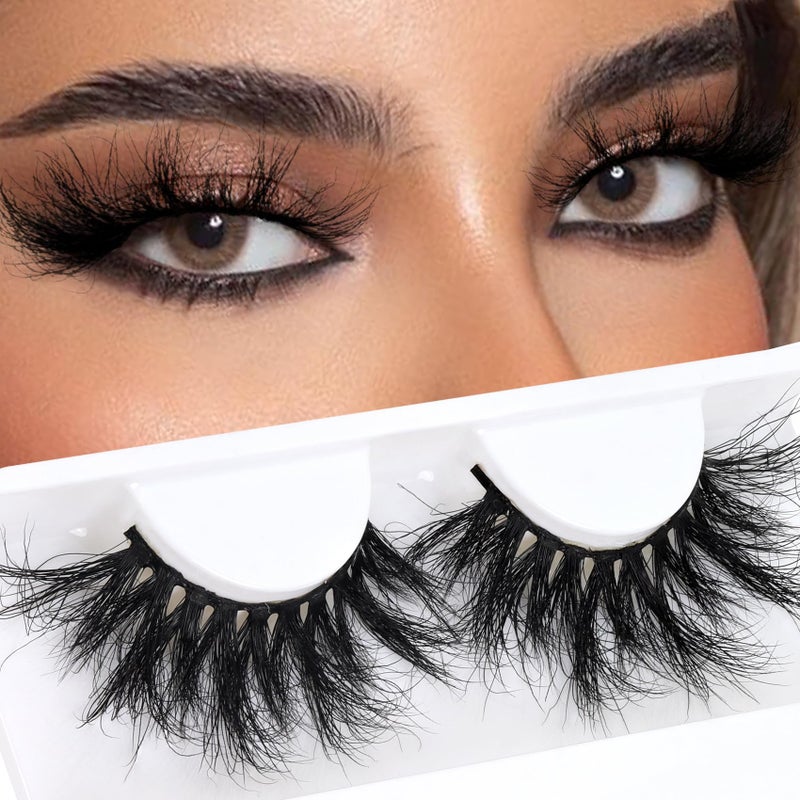 Veleasha High Volume Mink Lashes Crueltyfree 25mm Long 3D Eyelashes Dramatic Look for Makeup 45AFalse Eyelashes