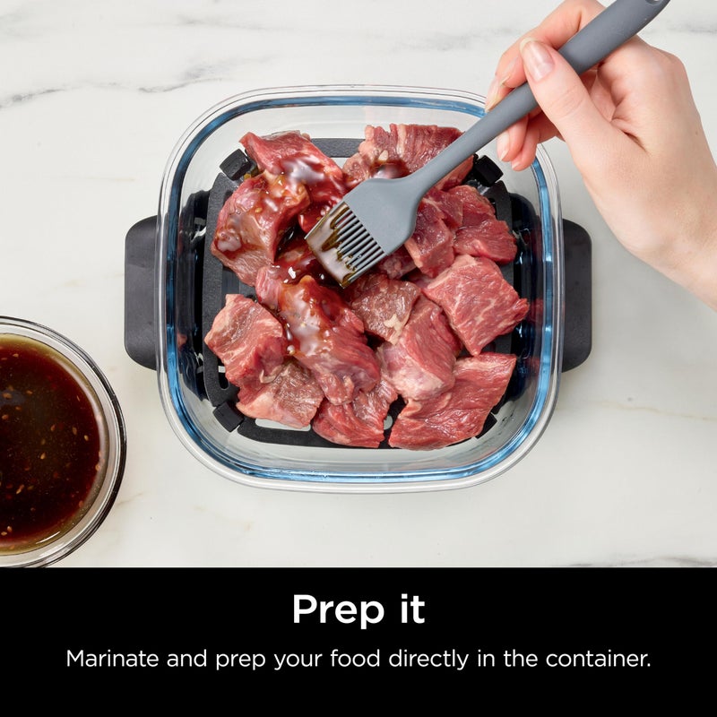 Ninja 6 Cup TempWare Glass Container with Leak-Proof Storage lid, Compatible Crispi Portable Cooking System, Microwave, Freezer and Dishwasher Safe, PFAS Free Glass Cooking Surface - Image 5