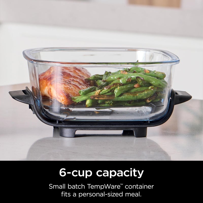 Ninja 6 Cup TempWare Glass Container with Leak-Proof Storage lid, Compatible Crispi Portable Cooking System, Microwave, Freezer and Dishwasher Safe, PFAS Free Glass Cooking Surface - Image 1
