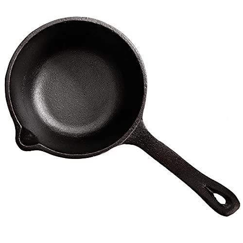 Cedilis 1 Quart/ 32 Ounce Cast Iron Basting Pot with Handle, Heavy Duty Construction Sauce Pot for Grilling and Oven, Black - Image 3