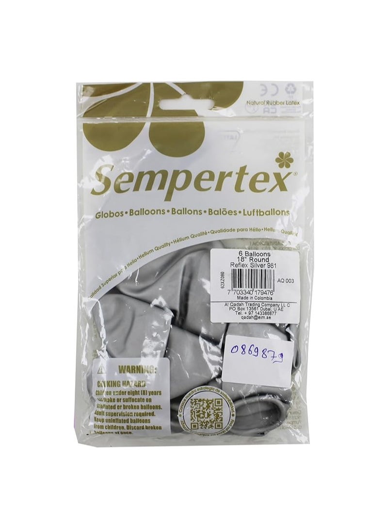 Sempertex Silver Balloons 6PCS/BAG Premium Latex Metallic Silver Color Perfect for Birthdays Weddings Baby Showers Parties Celebrations Easy to Inflate Long-Lasting Eco-Friendly Party Décor - Image 5