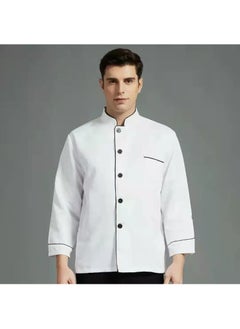 NIBEMINENT Men's and Women's Universal Chef Uniform  Collar Restaurant Kitchen Female Chef Coat Catering Clothing Chef Uniform  - Image 1