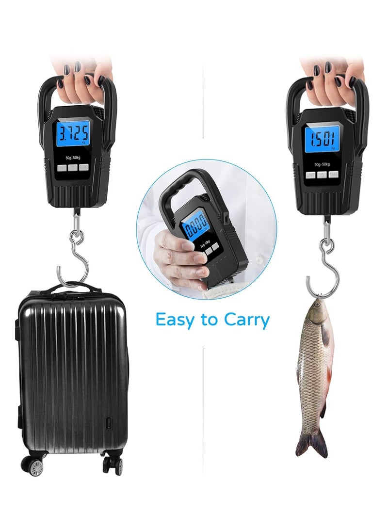 JIHAM Premium Quality Digital Hanging Fish Luggage Scale-Portable Handheld Baggage Scale For Travel Suitcase, Scale For Traveling With Lcd Display 50Kg/110Lb  - Image 3