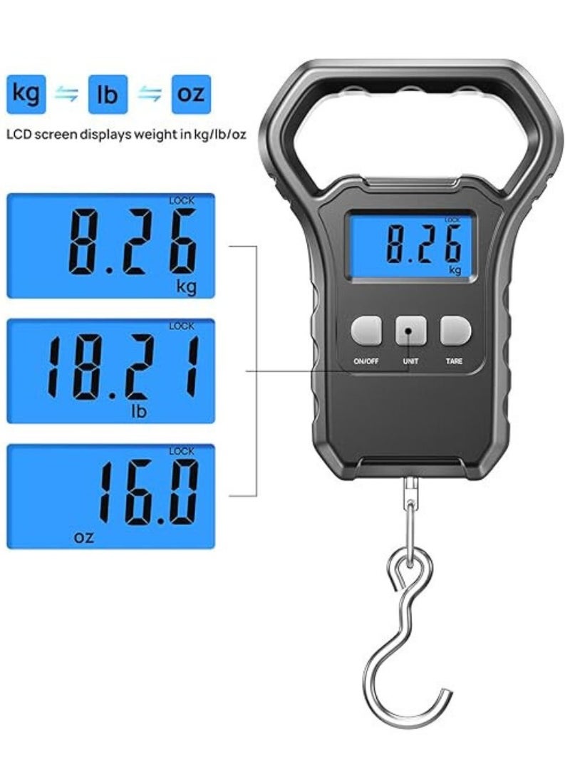 Lukadah - Fish Scale 110lb/50kg | Portable Digital Hanging Scale with Backlit LCD, Large Handle, Luggage Scale for Suitcase, Fishing Gifts for Men - Image 1