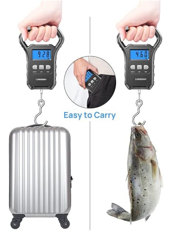 Lukadah - Fish Scale 110lb/50kg | Portable Digital Hanging Scale with Backlit LCD, Large Handle, Luggage Scale for Suitcase, Fishing Gifts for Men - Image 1