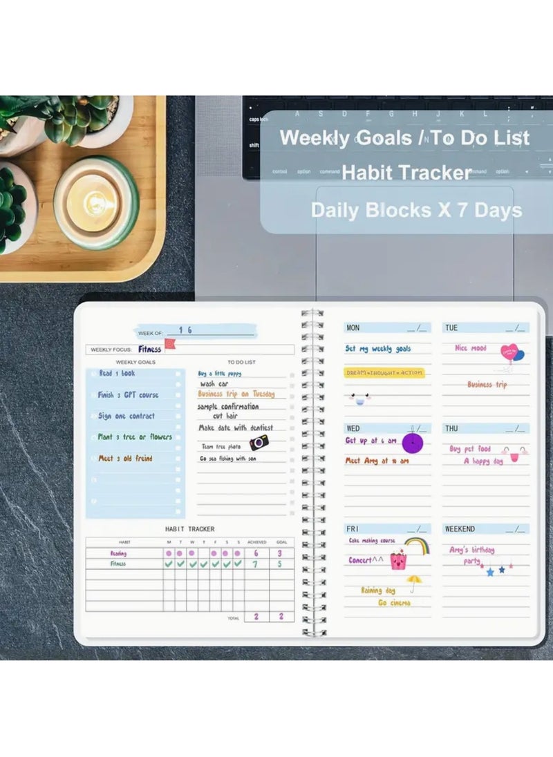 Generic Weekly Planner Undated Planner Book with To-Do List ,Weely Goals ,Habit Tracker, 5.7"X 8" Inch for 52 Weeks Planning  - Image 3