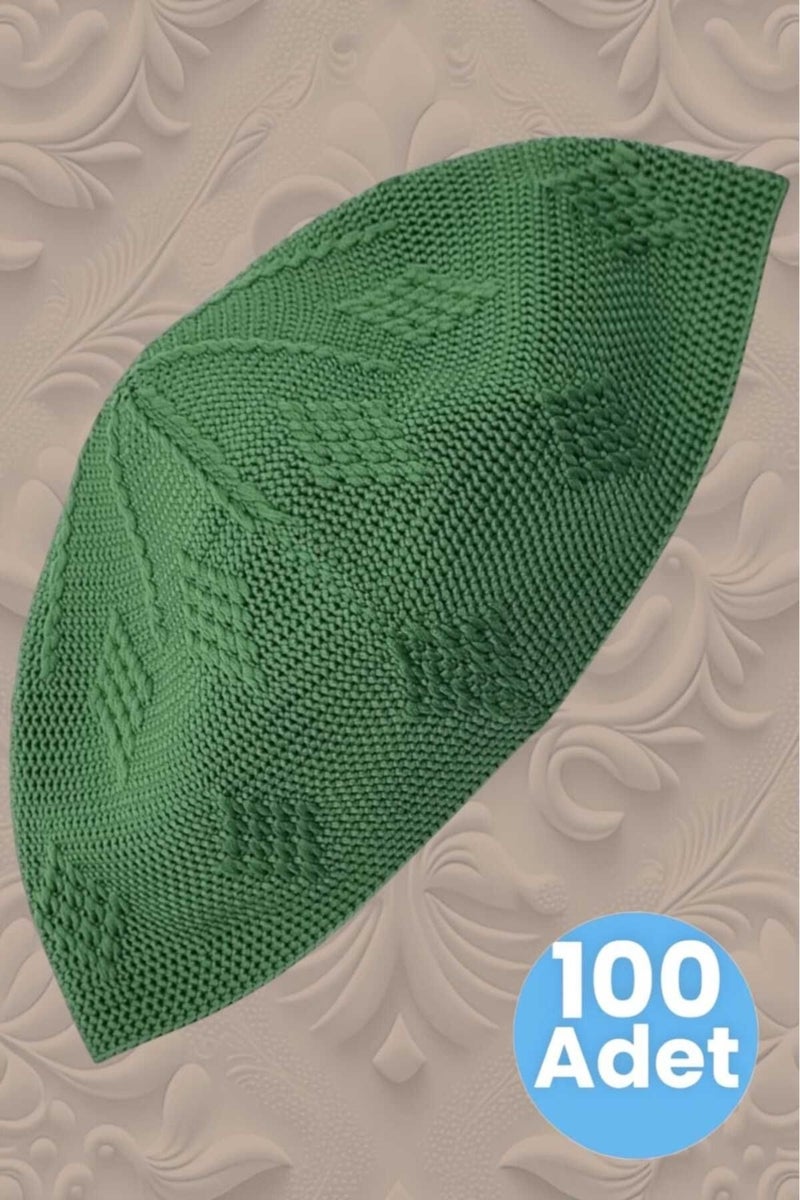 Hızırım 100'S Woven Knitted Patterned Cap Quality Prayer Cap  - Image 4