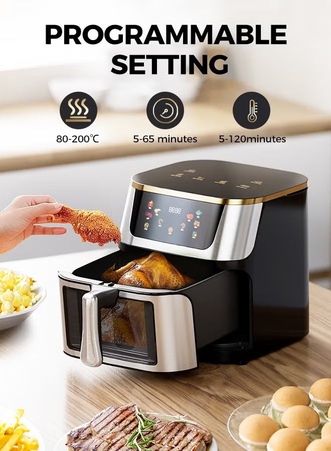 Disine Regina XXL Air Fryer With 10L Basket Smart Color Touch Screen With Rapid Hot Air Circulation For Frying Grilling Broiling Roasting and Baking For Party And Home Use 1400W - Image 5