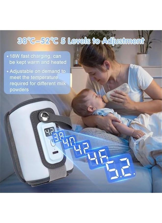 Usb Portable Bottle Warmer With Led Display, Blue