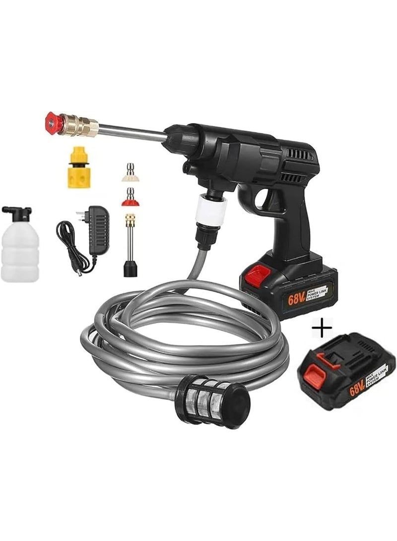 TIGER Dual Battery Cordless High Pressure Washer – Portable Jet Water Wash Cleaner Gun with Adjustable Nozzles, Powerful Car Cleaning Spray, Rechargeable Compact Pressure System for Outdoor Washing - Image 1