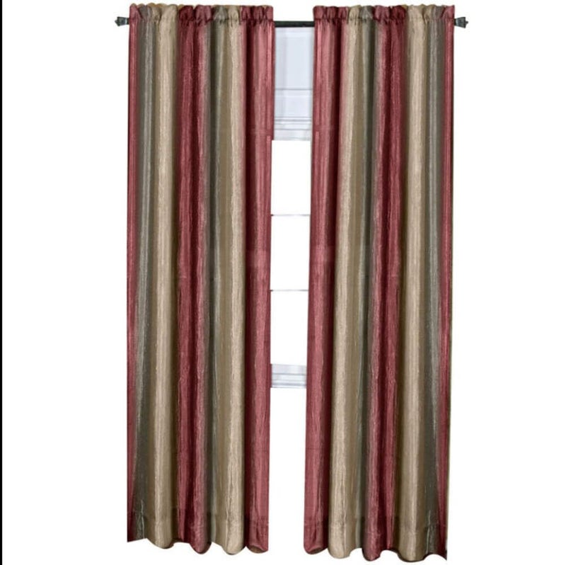 Achim Ombre Panel Light Filtering Semi-Sheer Window Curtain - 84 Inch Length, 50 Inch Width - Burgundy- Light Filtering Soft Polyester Drapes for Bedroom Living & Dining Room by Achim Home Decor - Image 1