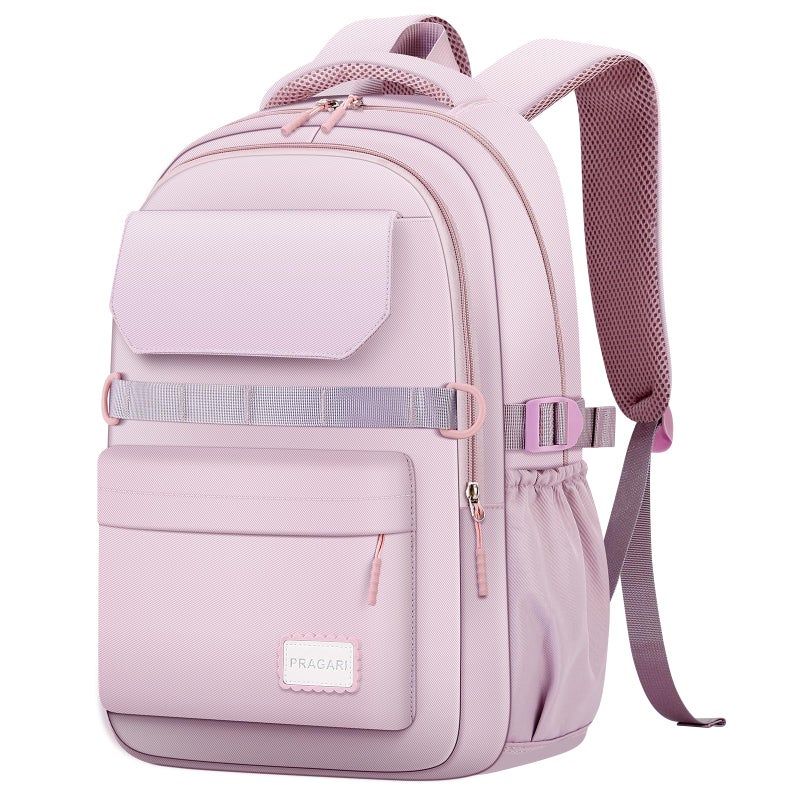 PRAGARI Kids School Backpack for Teens Girls Aesthetic Purple Backpack Lightweight College Laptop Casual Travel Bookbag - Image 2