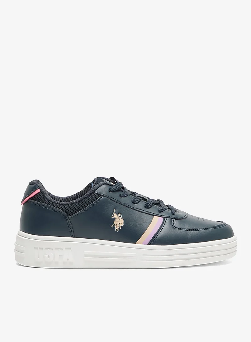 U.S. Polo Assn. Navy/Pink Women's Navy Sneakers - Stylish Design Shoes,Comfortable Casual Shoes for Everyday Wear for Women | Best Price UAE