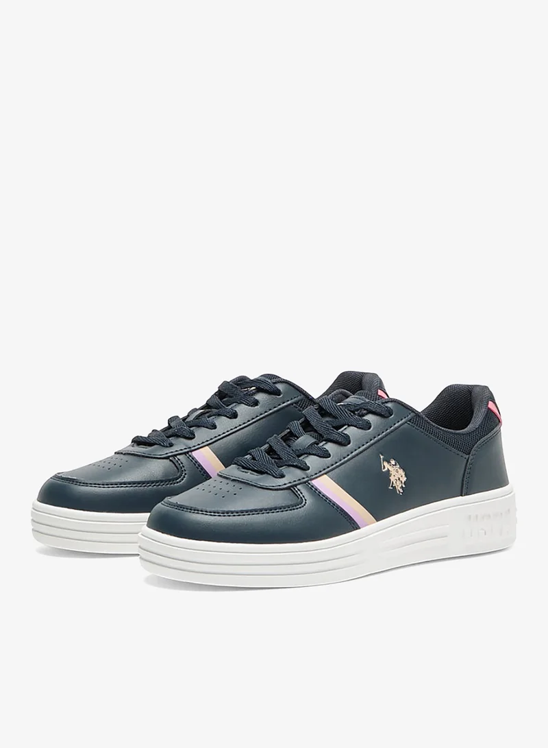 U.S. Polo Assn. Navy/Pink Women's Navy Sneakers - Stylish Design Shoes,Comfortable Casual Shoes for Everyday Wear for Women | Best Price UAE