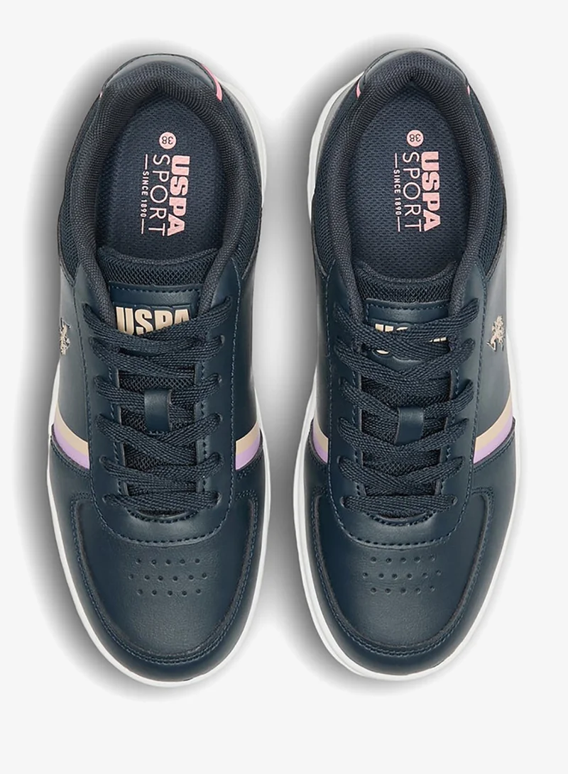 U.S. Polo Assn. Navy/Pink Women's Navy Sneakers - Stylish Design Shoes,Comfortable Casual Shoes for Everyday Wear for Women | Best Price UAE