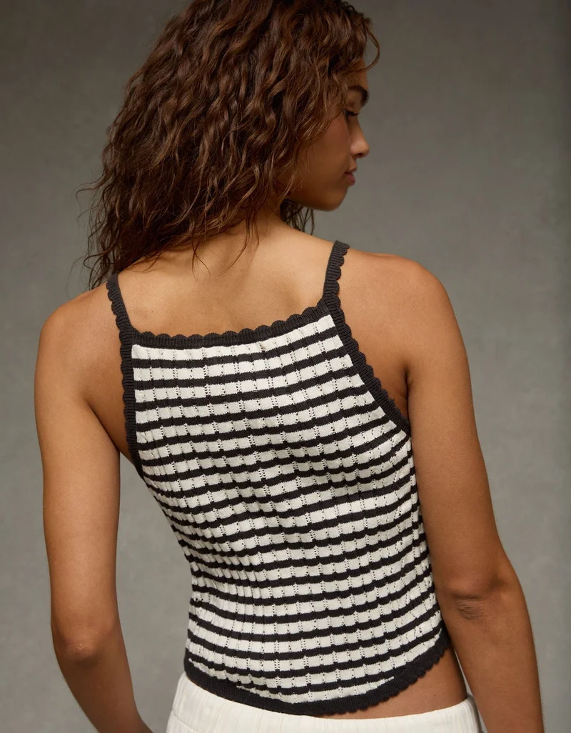 American Eagle  AE Pointelle Trim Sweater Tank for Women | Best Price UAE