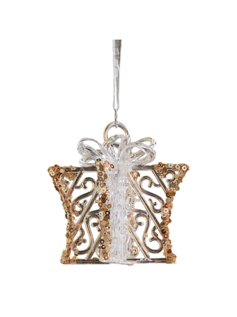 Clear Glitters Acrylic Christmas Ornament Deer Snowflake Holiday Tree Decors Shatterproof Portable Party Decoration - Image 4