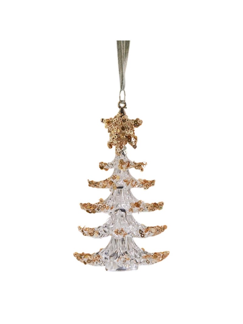 Clear Glitters Acrylic Christmas Ornament Deer Snowflake Holiday Tree Decors Shatterproof Portable Party Decoration - Image 3