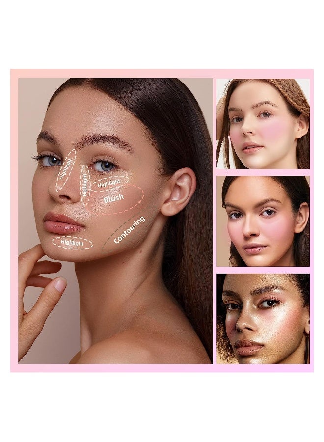 Liquid Blush Highlighter Contour Set, Matte Long Lasting Purple Brighten Blush Highlighter, Matte Finish Liquid Contour, Waterproof Makeup Set, 3 Pcs - Image 4