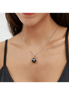 Yami 11-12Mm Black Pearl Pendant Necklace For Women, Handpicked Genuine Tahitian Saltwater Cultured Round Pearls, 18+2 Inch Adjustable Sterling Silver Chain And Pendant, Jewelry Gifts  - Image 4