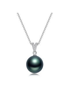 Yami 11-12Mm Black Pearl Pendant Necklace For Women, Handpicked Genuine Tahitian Saltwater Cultured Round Pearls, 18+2 Inch Adjustable Sterling Silver Chain And Pendant, Jewelry Gifts  - Image 1