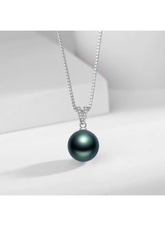 Yami 11-12Mm Black Pearl Pendant Necklace For Women, Handpicked Genuine Tahitian Saltwater Cultured Round Pearls, 18+2 Inch Adjustable Sterling Silver Chain And Pendant, Jewelry Gifts  - Image 3