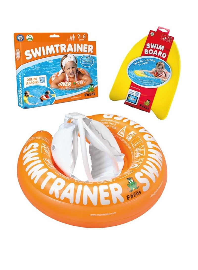 FREDS SWIM ACADEMY Freds Swim Academy Orange Swim Tube & Yellow Swimboard Set of 02