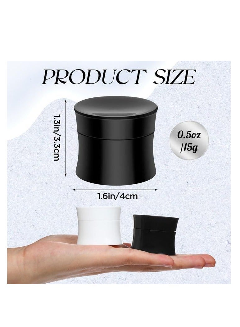 Leakproof Travel Cosmetic Jars, TSA Approved Toiletry Containers with White Lids - Set of 10 Small Plastic Bottles for Makeup, Eye Shadow, Nails, Powder, Jewelry - Travel Storage Solution - Image 2