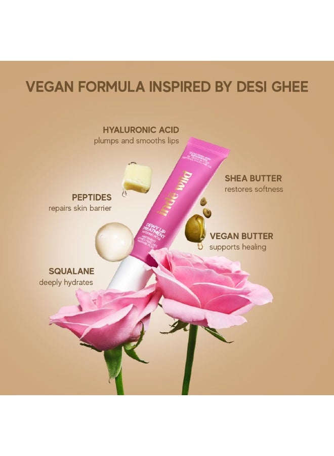 indē wild Dewy Lip Balm | Hydrating & Plumping | Lasts 8+ hours | Nude & Non-Sticky | With Natural Desi Ghee, Peptides, Hyaluronic Acid & Shea Butter | Korean Formulation - Image 2