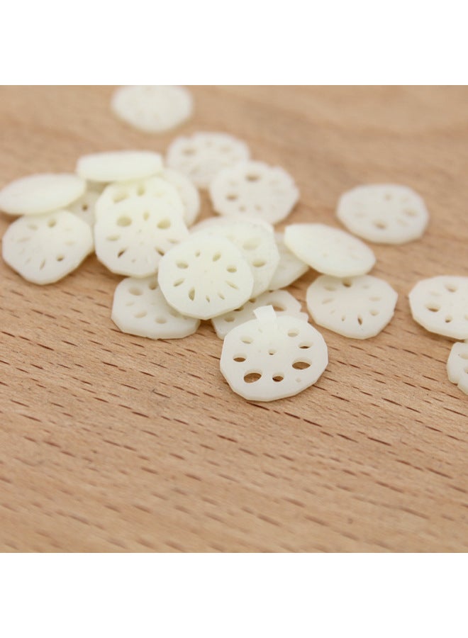 1cm Small Lotus Root Slice Miniature Food Play Super Mini Simulation Food Model Micro Landscape Live Diy Earrings Accessories-Dimensions:1cm Small Lotus Root Slices  - Image 3