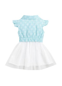 Hopscotch Hopscotch Baby Girls Cotton Floral Print Casual Knee Length Dress In Blue Color For Ages 9-12 Months (Oth-1751567)  - Image 2