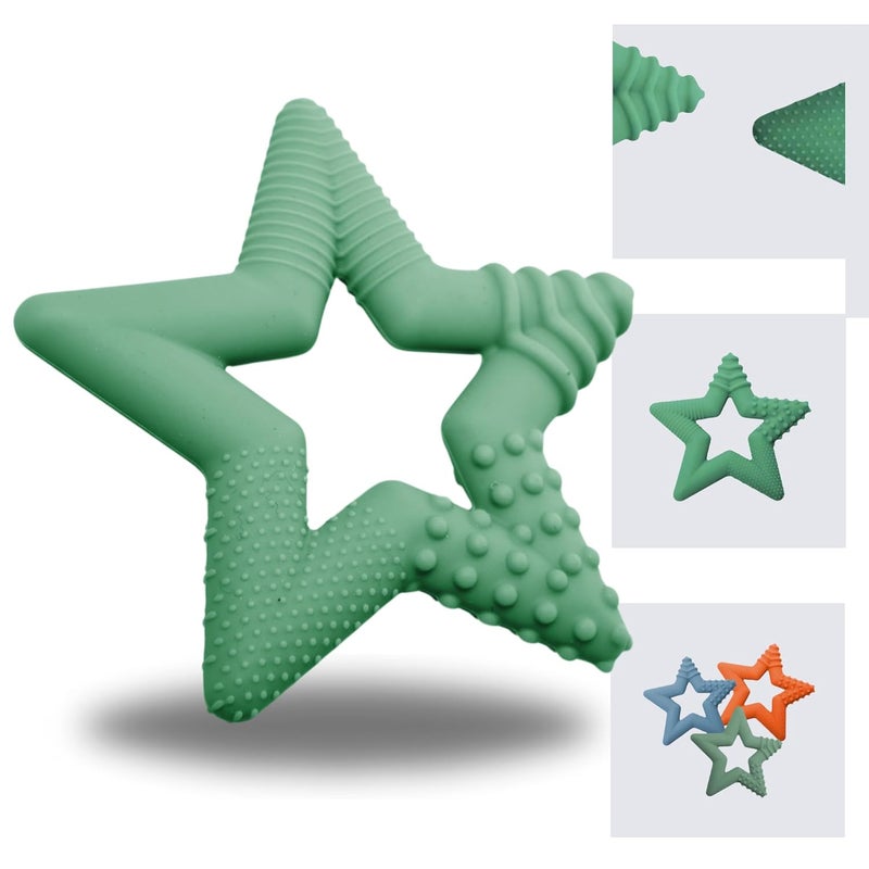 TalkTools Sensory Teeny Teether Star  Alternative to Thumb Sucking and Pacifiers Enhances Oral Motor Awareness Perfect for Children with Sensory Needs Oral Development Aids Sage - Image 1