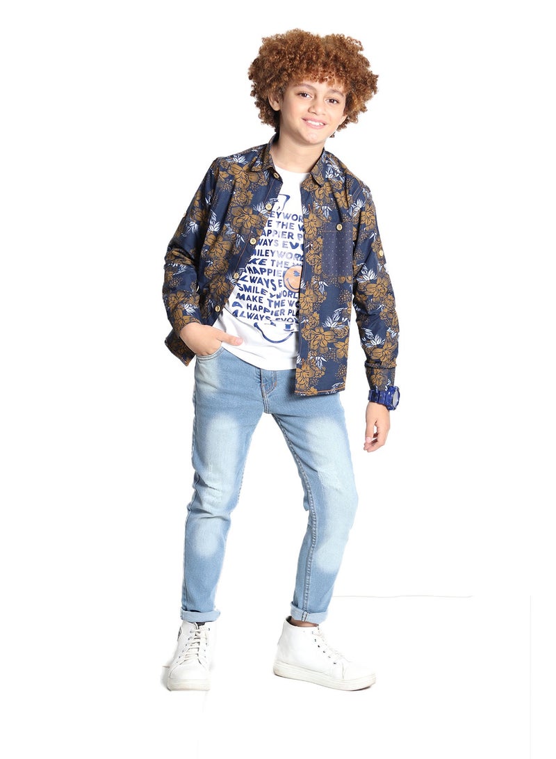 CHOiCE 2024 Boys Shirt Set: Shirt and T-Shirt Set - Premium Fabric in Vibrant Colors, Available in Choice