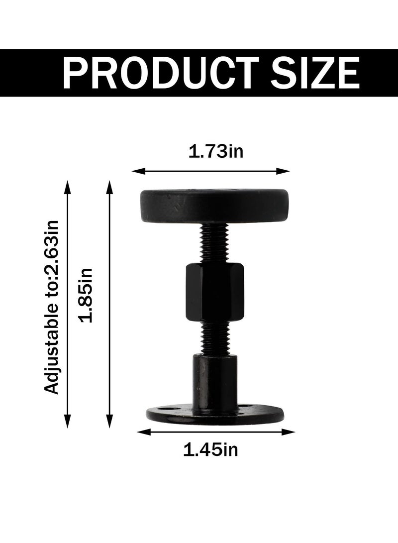 طقم تثبيت إطار السرير القابل للتعديل، 6 قطع من دعامات مسند الرأس مع وسادات أثاث وأدوات تثبيت مجانية، القضاء على الضوضاء، حماية الجدار، تركيب سهل باللون الأسود - Image 2