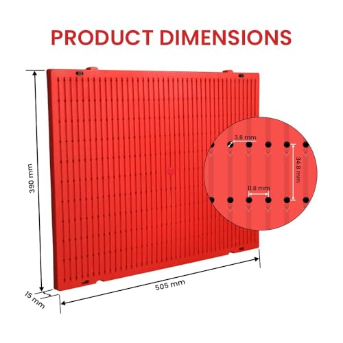 Alkon Polypropylene Copolymer Display Pegboard (MDB500) for Garage Tool Storage for Office, Workshop, Factory,|Organization, Hooks Kitchen, Shop, Home, DIY, Blue - Image 3