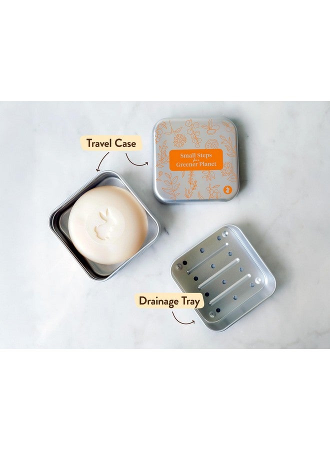 Babo Botanicals Shampoo Solid Bar 2-1 Holder, Travel Case with Lid, Shower Tray with Draining Layer; Aluminum Case for Shampoo or Soap, TSA - Image 5