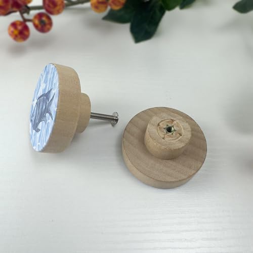 Lasyman Set of 8 Wooden Fish Coastal Beach Themed Kitchen Cabinet Dresser Knobs and Drawer Pulls Handles 18 X 18 Inches - Image 3