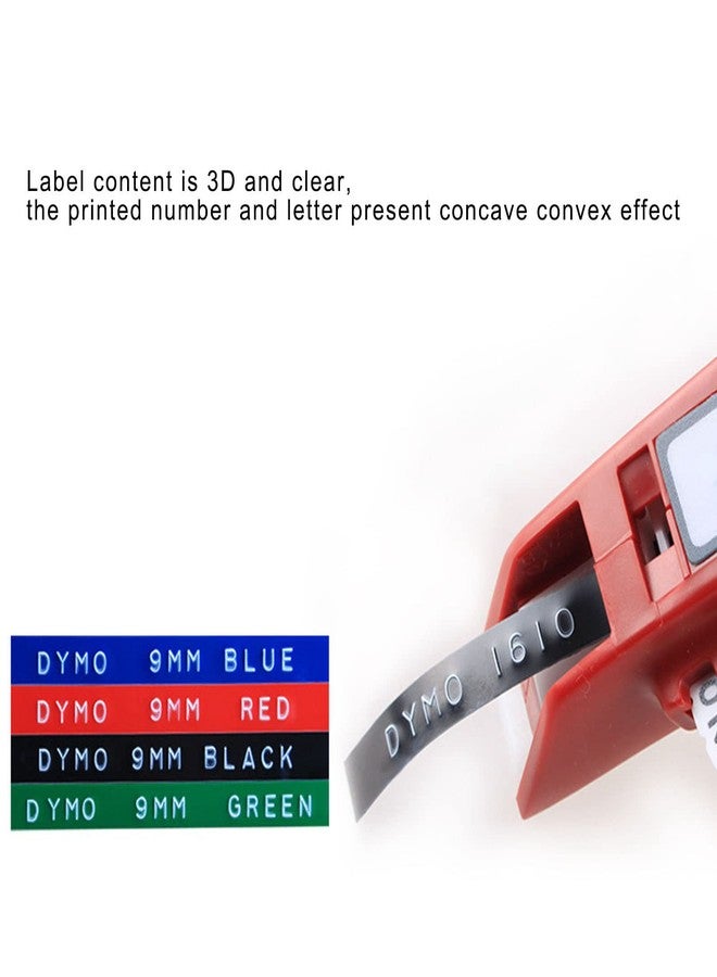FDIT Embossing Label Maker Clear Number Letter One Hand Operation ABS Label Making Embosser Suitable for Label DIY (Red) - Image 4