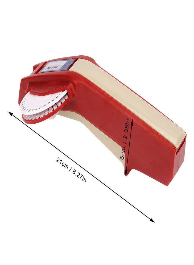 FDIT Embossing Label Maker Clear Number Letter One Hand Operation ABS Label Making Embosser Suitable for Label DIY (Red) - Image 3