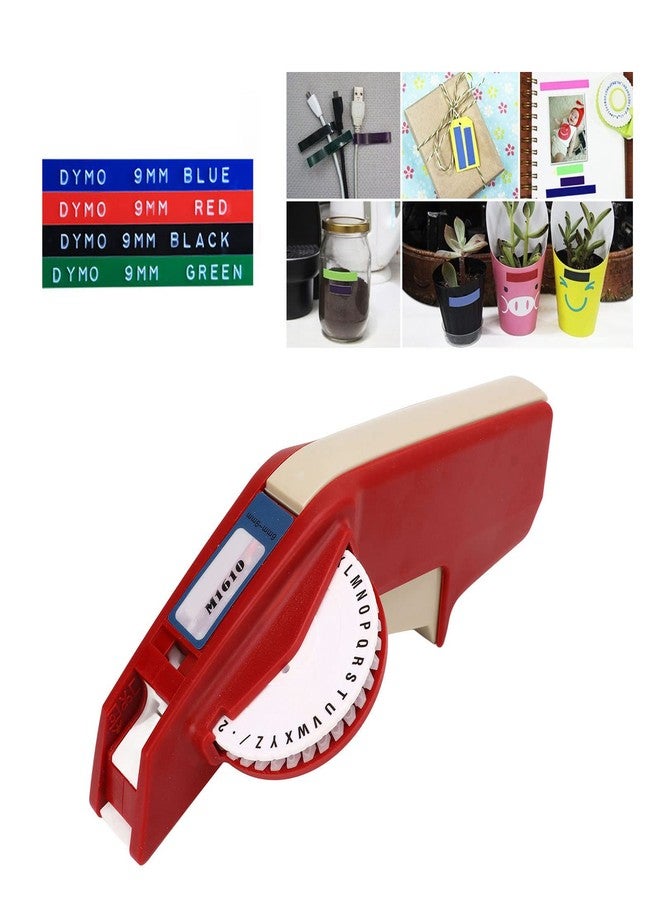 FDIT Embossing Label Maker Clear Number Letter One Hand Operation ABS Label Making Embosser Suitable for Label DIY (Red) - Image 5