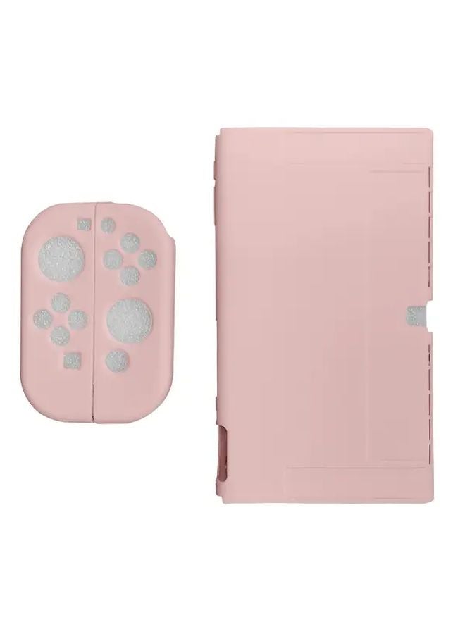 غلاف واقي من TPU الوردي بقشرة ناعمة لـ Nintendo Switch OLED، مقاوم للسقوط ومطفى - Image 2