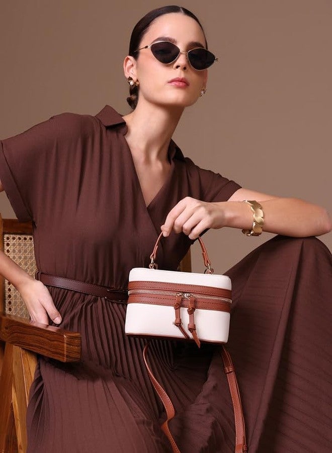 Kazo Zuko Sling Bag | Off White & Brown - Image 2