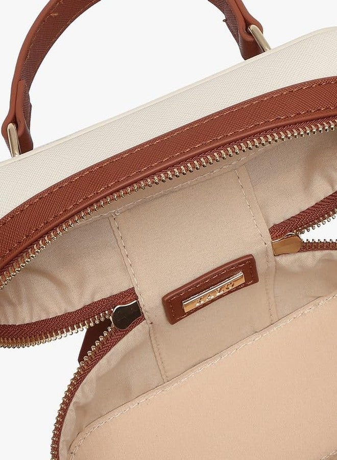 Kazo Zuko Sling Bag | Off White & Brown - Image 5
