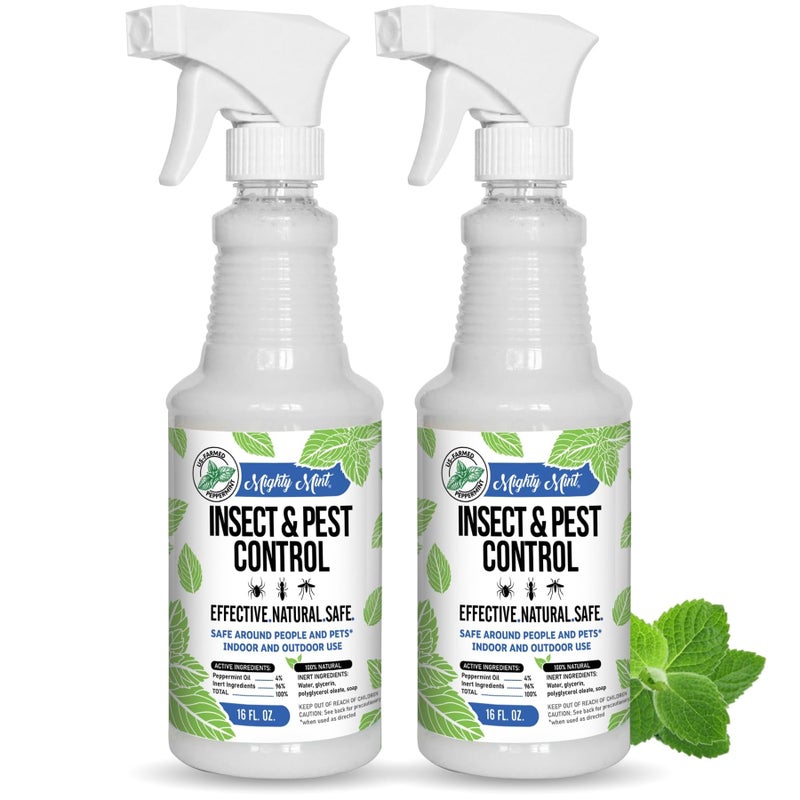 Mighty Mint Peppermint Oil Insect Repellent Spray â€“ Natural Indoor & Outdoor Bug Control for Spiders, Ants, Roaches, and More â€“ Plant-Based, Extra-Strong Formula - 16 oz (Pack of 2) - Image 1